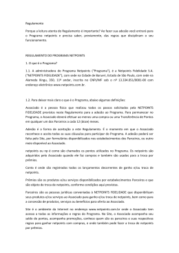 Ao fazer sua ades&atilde;o voc&ecirc; entrar&aacute; para o Programa netpoints