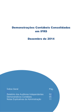 Demonstrações Contábeis Consolidadas em IFRS