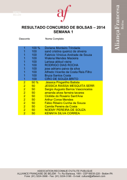 RESULTADO CONCURSO DE BOLSAS &ndash; 2014 SEMANA 1