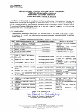 Programa de Iniciação Científica UNAMA/CNPQ 2015/206