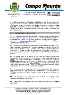Abertura Edital II - Prefeitura de Campo Mour&atilde;o/PR