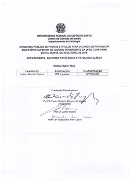 Resultado Concurso Anatomia Patológica e Patologia