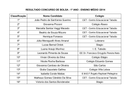 Alunos Classificados - 1&ordm; Ano Ensino M&eacute;dio - Externos