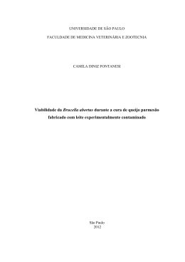 Viabilidade da Brucella abortus durante a cura de queijo parmesão