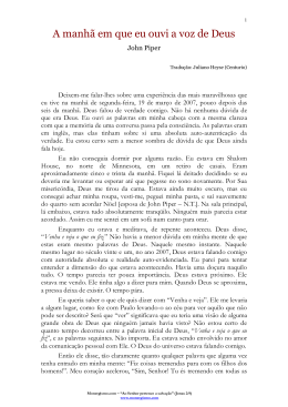 A manh&atilde; em que eu ouvi a voz de Deus