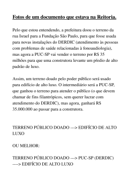 Fotos de um documento que estava na Reitoria.