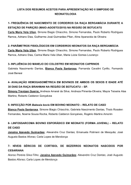 frequ&ecirc;ncia de nascimento de cordeiros da ra&ccedil;a bergam&aacute;cia durante