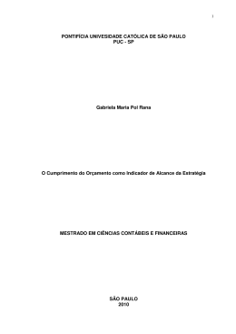 PONTIFÍCIA UNIVESIDADE CATÓLICA DE SÃO PAULO PUC