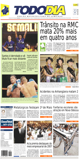 Acidentes na Anhang&uuml;era matam 2 Metal&uacute;rgicos festejam 1&ordm; de Maio