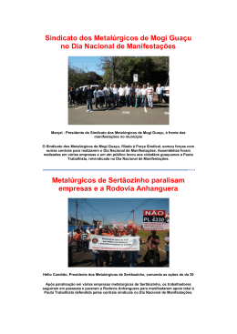 Sindicato dos Metalúrgicos de Mogi Guaçu no Dia Nacional de