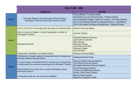 Clique aqui e veja a programação de trabalhos