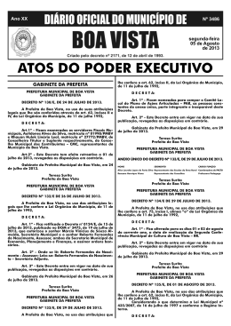 dom n&ordm; 3486.indd - Prefeitura Municipal de Boa Vista
