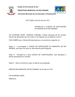 Código de Edificações - Prefeitura do Rio Grande