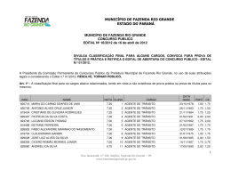 MUNIC&Iacute;PIO DE FAZENDA RIO GRANDE ESTADO DO