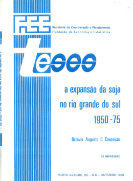 a expans&atilde;o da soja no rio grande do sul 1950-75