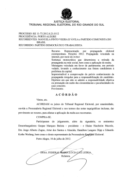 Ac&oacute;rd&atilde;o - processo RE1173