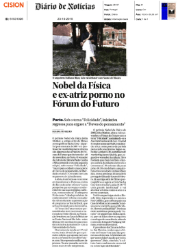 23 Out &mdash; Di&aacute;rio de Not&iacute;cias Nobel da F&iacute;sica e ex