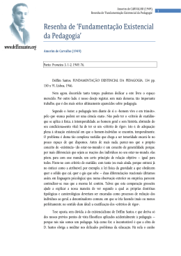 Fundamenta&ccedil;&atilde;o Existencial da Pedagogia