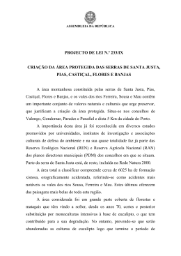 PROJECTO DE LEI N.&ordm; 233/IX CRIA&Ccedil;&Atilde;O DA &Aacute;REA PROTEGIDA