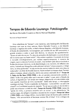 Tempos de Eduardo Lourenço: Fotobiografia