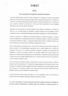 Moção PS - Junta de freguesia de Queluz
