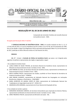 CNAS 2012 - MINISTÉRIO DO Desenvolvimento Social e Combate