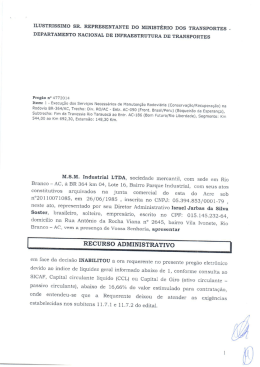 ILUSTRISSIMO SR. REPRESENTANTE DO MINIST&Eacute;RIO DOS