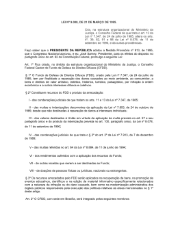 Lei 9.008-95 Cria Conselho Gestor do Fundo Federal