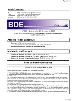 Atos do Poder Executivo Ministério da Educação Atos do Poder
