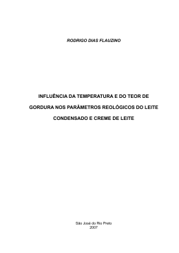 influ&ecirc;ncia da temperatura e do teor de gordura nos par&acirc;metros