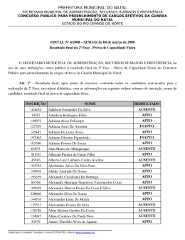 RESULTADO PRELIMINAR - Prefeitura Municipal do Natal
