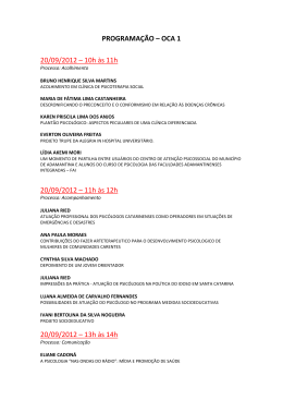 Ocas - 2&ordf; Mostra Nacional de Pr&aacute;ticas em Psicologia