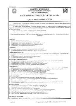 questionarios da Universidade de Vi&ccedil;osa Arquivo