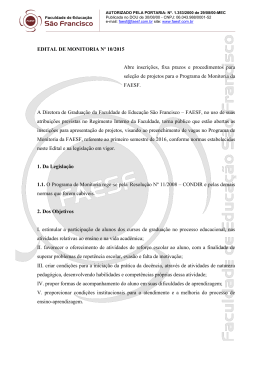 Edital - Monitoria Docentes