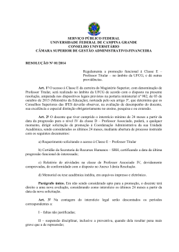RESOLUÇÃO Nº 01.2014 - Professor Titular