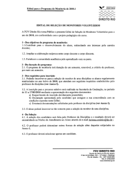 Programa de Monitoria - Acadêmico de Direito da FGV