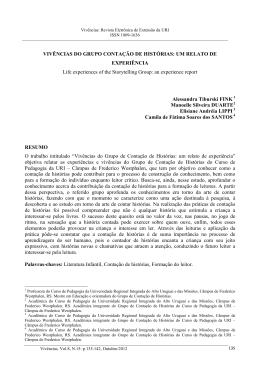 viv&ecirc;ncias do grupo conta&ccedil;&atilde;o de hist&oacute;rias