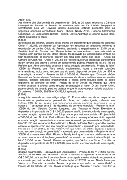 Ata n° 1750 Aos vinte e oito dias do mês de dezembro de 1956, as