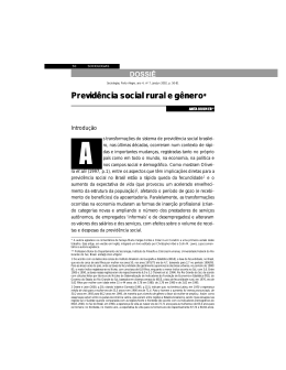 Previd&ecirc;ncia social rural e g&ecirc;nero