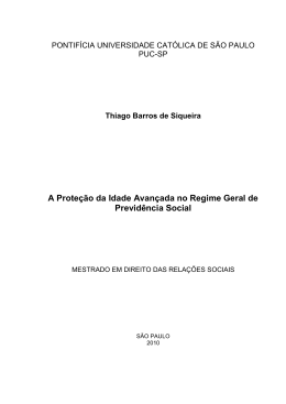 A Prote&ccedil;&atilde;o da Idade Avan&ccedil;ada no Regime Geral