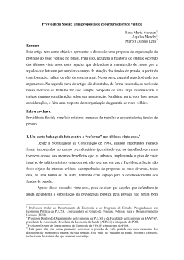 Previd&ecirc;ncia Social: uma proposta de cobertura do risco - PUC-SP