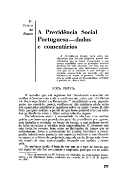 Sousa A Previdência Social Portuguesa—dados e