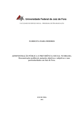 ADMINISTRAÇÃO PÚBLICA E PREVIDÊNCIA SOCIAL NO BRASIL