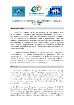 Projeto de Moderniza&ccedil;&atilde;o da Previd&ecirc;ncia Social de Mo&ccedil;ambique