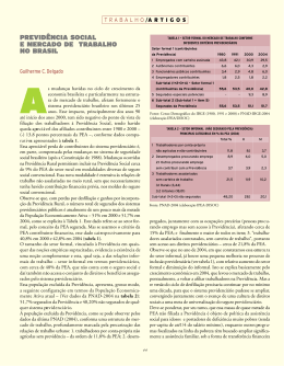 PREVID&Ecirc;NCIA SOCIAL E MERCADO DE TRABALHO NO BRASIL
