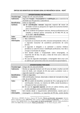 s&iacute;ntese dos benef&iacute;cios do rgps