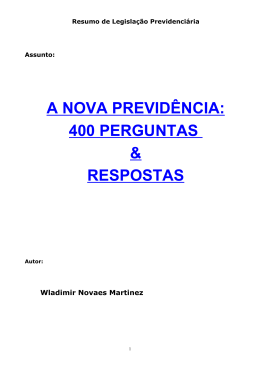 400 perguntas e respostas sobre previdência em PDF