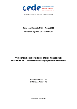 Previd&ecirc;ncia Social brasileira: an&aacute;lise financeira da d&eacute;cada de 2000