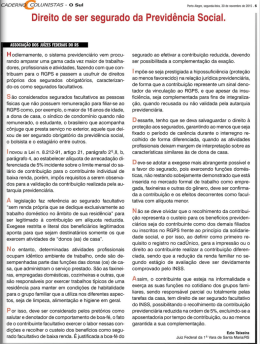 Direito de ser segurado da Previd&ecirc;ncia Social.