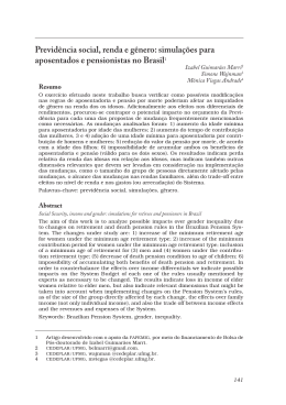 Previd&ecirc;ncia social, renda e g&ecirc;nero: simula&ccedil;&otilde;es para aposentados e